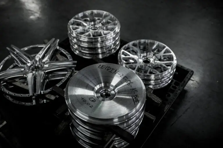 Detail of completed and blank wheel faces