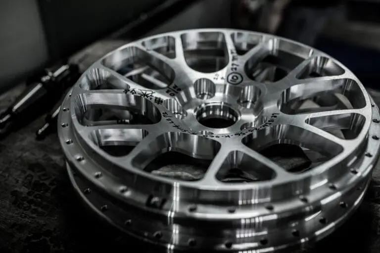 Detail of completed wheel face close up