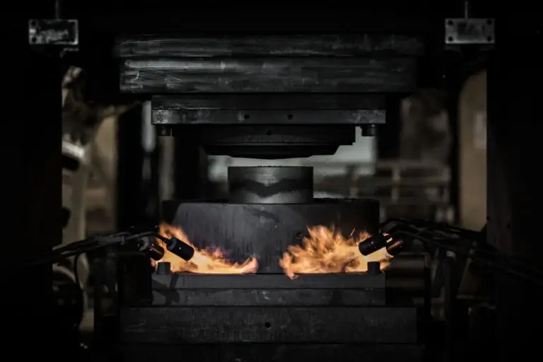 Forging press heating aluminum barstock detail