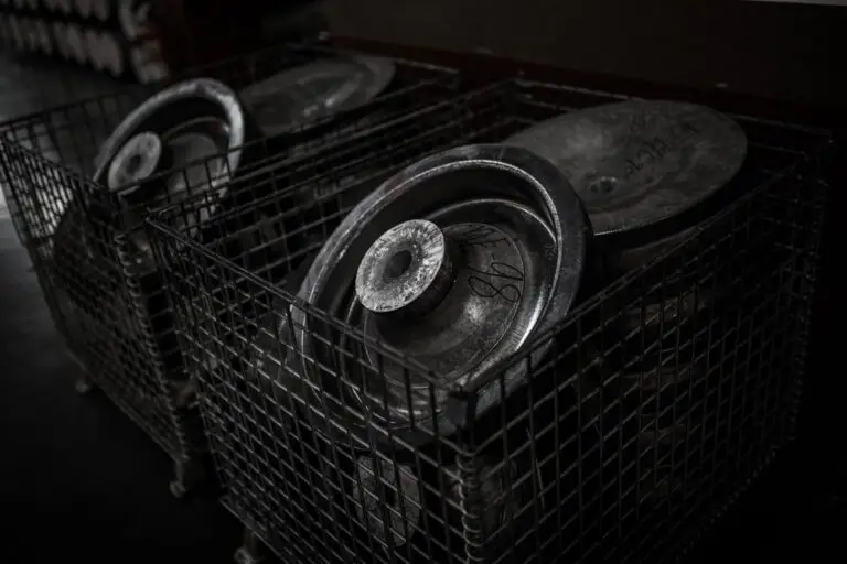 Detail of forged aluminum in bins