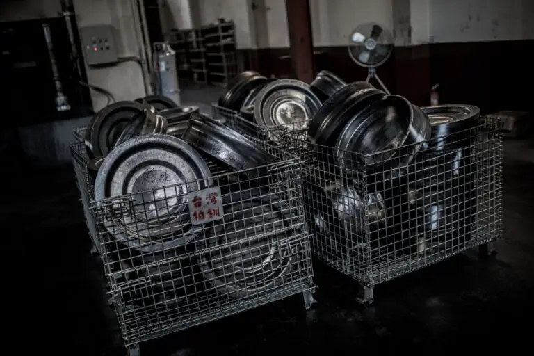 Bins full of forged aluminum