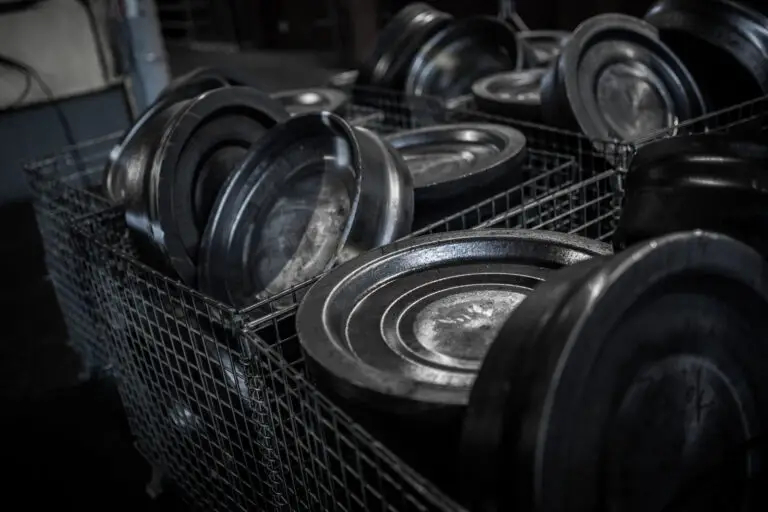 Detail of forged aluminum in more bins